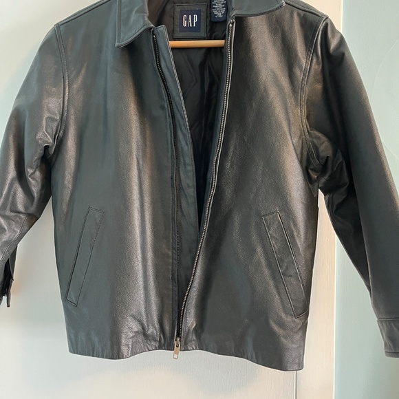 Vintage Gap Genuine Leather Jacket. Black. M - Picture 4 of 9